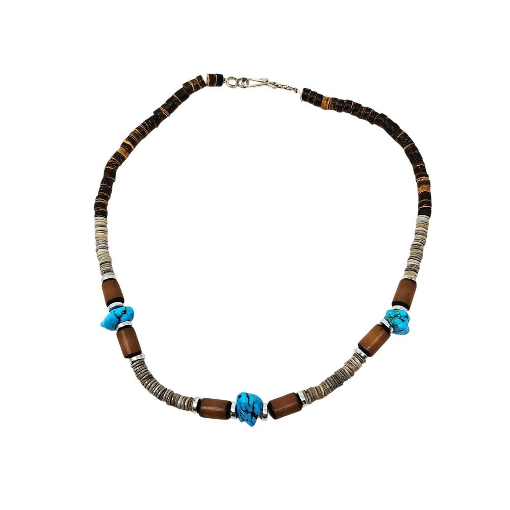 Vintage Beaded Necklace Collar Turquoise Boho Aztec Western Native American